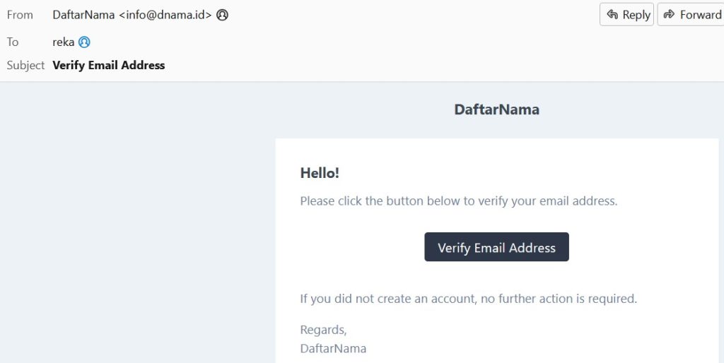 Daftarnama Email Verification